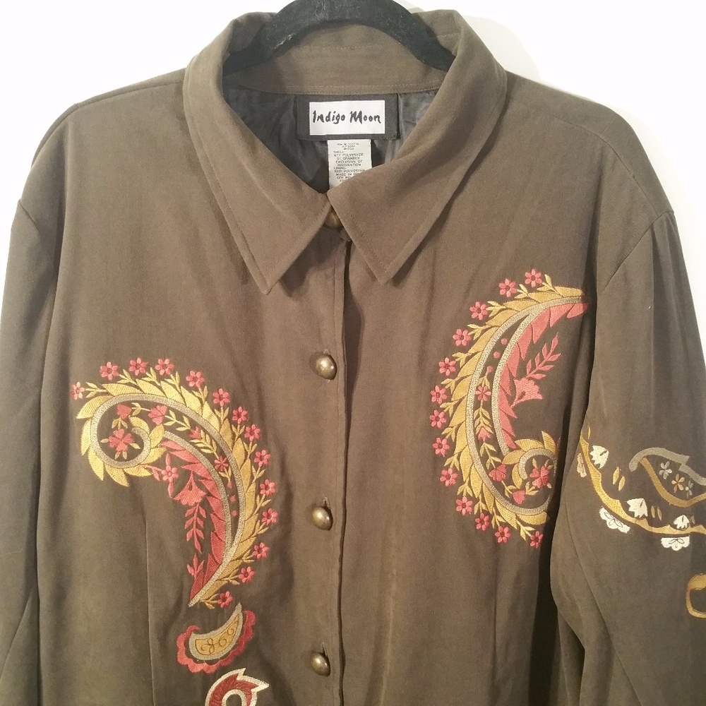 ****SOLD****Indigo Moon Brown W Rose Coat - Picture 3 of 8